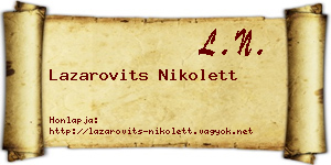 Lazarovits Nikolett névjegykártya