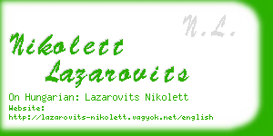 nikolett lazarovits business card